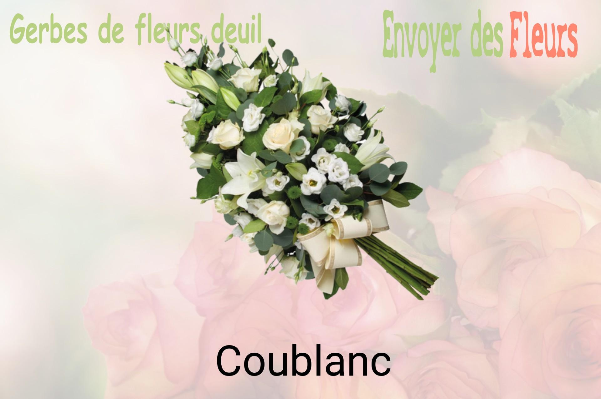 Gerbe de fleurs de deuil livrée à Coublanc
